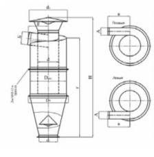 чертеж циклона ЦОЛ в Ивантеевке
